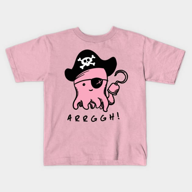 Cute Pirate Octopus Kids T-Shirt by MasutaroOracle